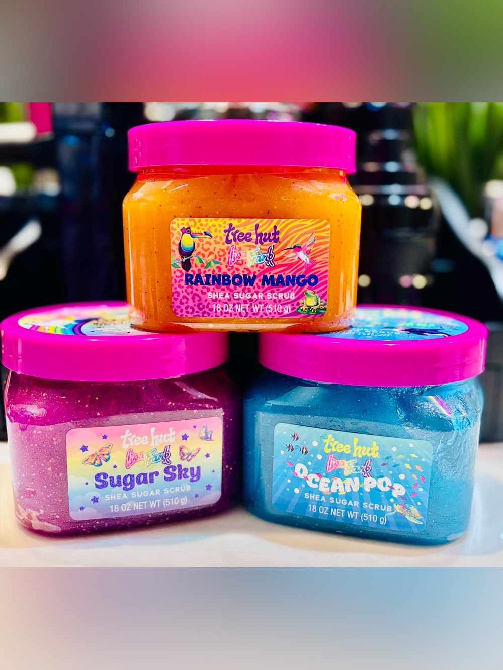 Tree Hut Limited Edition Lisa Frank Bundle Sugar Sky, Rainbow Mango & Ocean Pop